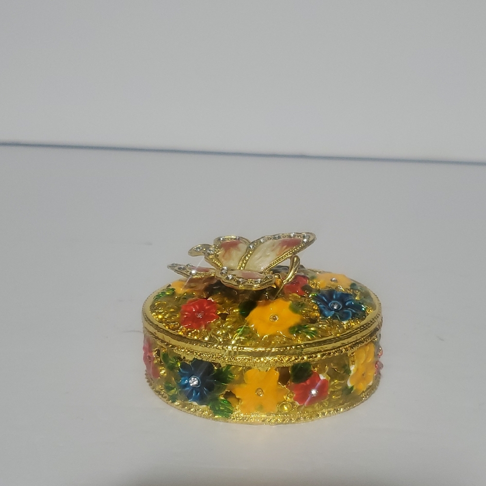 Floral Butterfly Jewelry Box - Picture 1 of 9